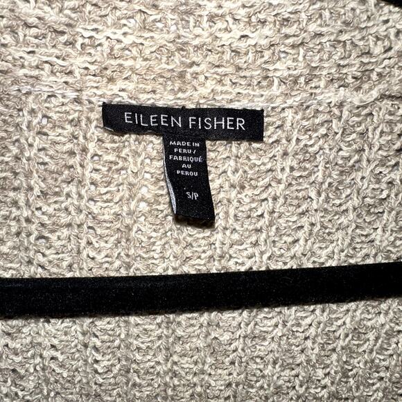 Eileen Fisher Womens Size Small Wheat Organic Cotton Patch Pocket Long Cardigan - Picture 3 of 11